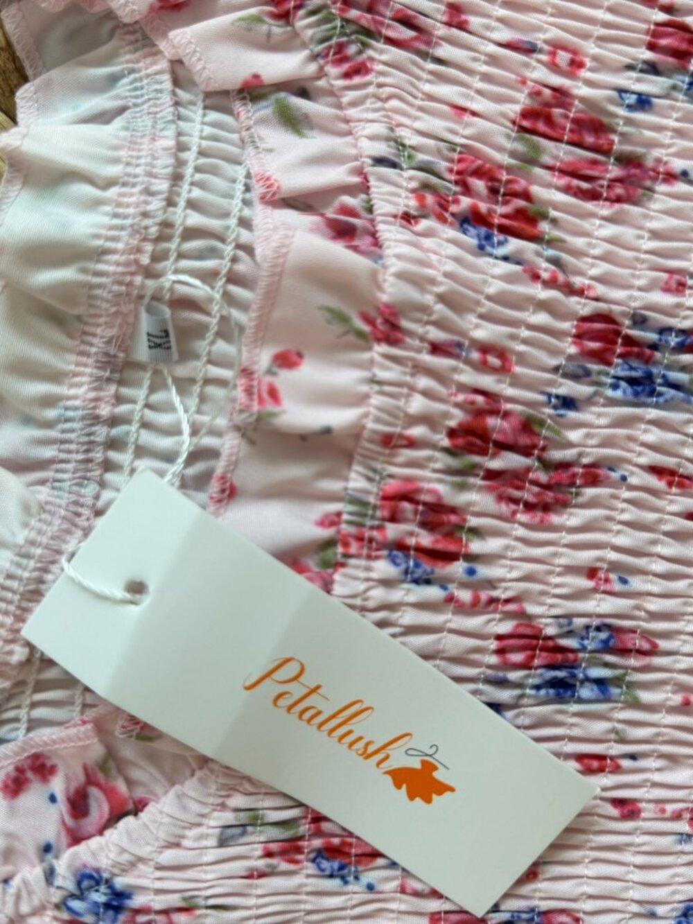 Petallush Pink Floral Smocked Midi Dress XL NWT - Picture 4 of 10